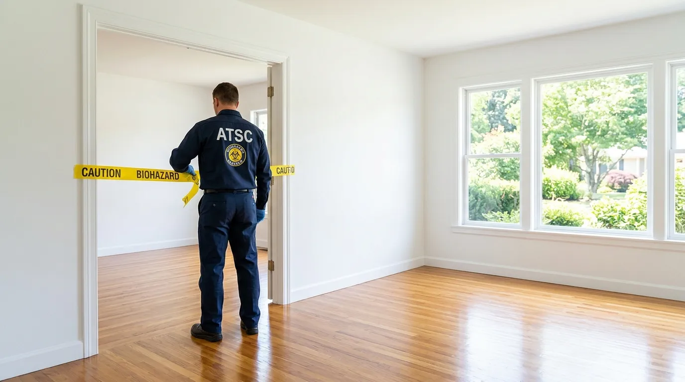 Certified biohazard cleanup crew performing Decomposition Cleanup in Angora